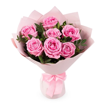 Букет из розовых роз с фисташкой – нежность в каждом лепестке Армавир Краснодарский край Букет из розовых роз с фисташкой – нежность в каждом лепестке Армавир Краснодарский край