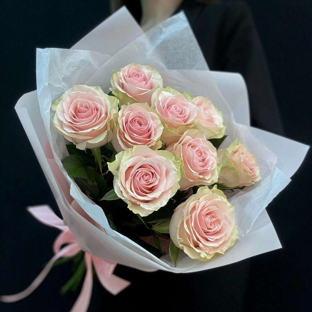 Букет из 9 розовых роз – нежность в каждом лепестке Армавир Краснодарский край Букет из 9 розовых роз – нежность в каждом лепестке Армавир Краснодарский край