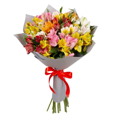 Букет «Рассвет» из разноцветных альстромерий Армавир Краснодарский край Букет «Рассвет» из разноцветных альстромерий Армавир Краснодарский край