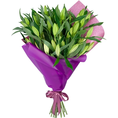 Изысканный букет из 15 свежих лилий – королевский подарок Армавир Краснодарский край Изысканный букет из 15 свежих лилий – королевский подарок Армавир Краснодарский край