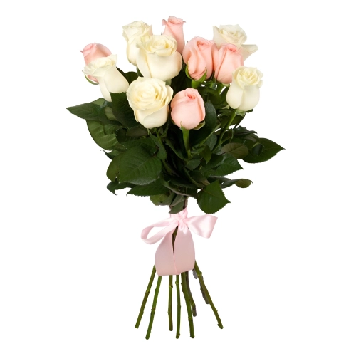 Букет из розовых и белых роз Армавир Краснодарский край Букет из розовых и белых роз Армавир Краснодарский край
